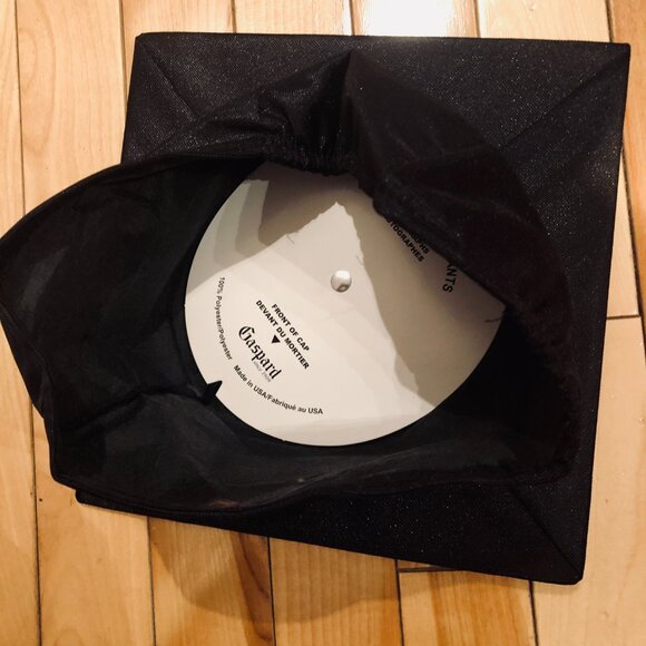 Gaspard Graduation Cap Mortarboard Hat Adult Size Black No Tassel Academic - Picture 2 of 4